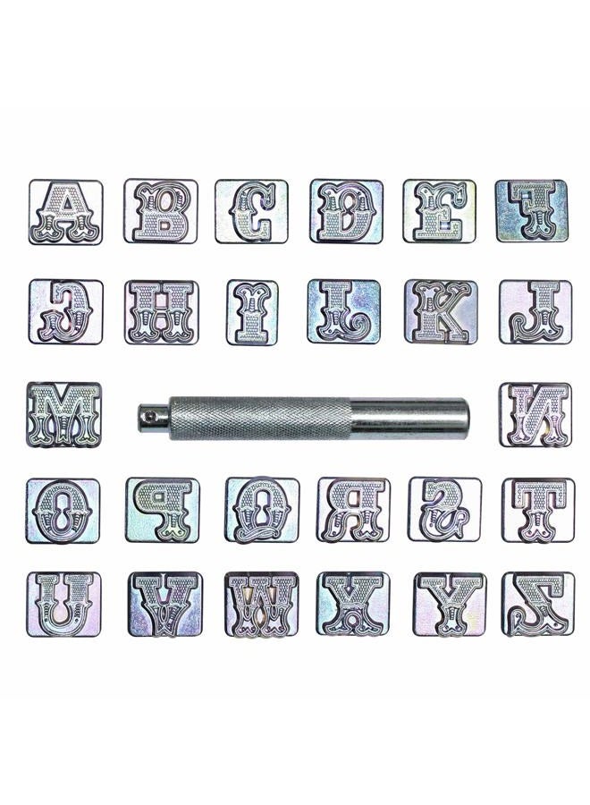 INNETOC 27 pcs 3/4″ 19mm A-Z Alphabet Letters and Pattern Stamping Punch Tools Set for Leathercraft, Belts, Saddle and Other Leather DIY Project (3/4″(19mm), Letter) - Image 1