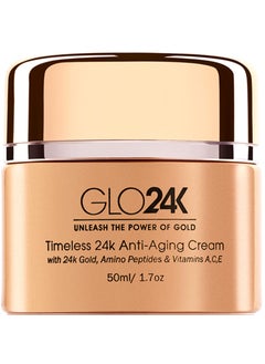 GLO24K UNLEASH THE POWER OF GOLD GLO24K Timeless Anti-Aging Cream with 24k Gold, Potent Peptides, and Vitamins A,C,E and Retinol 