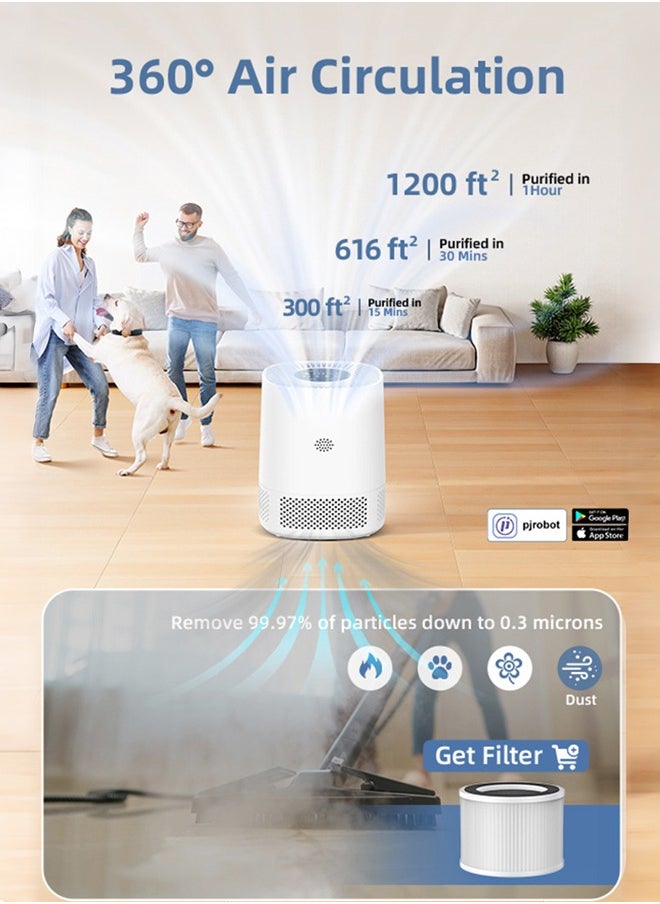 Joshberg Smart Air Purifiers for Home,Covers Up to 110m²,Auto Mode,Wifi HEPA Air Purifier for Large Room, Bedroom,Quiet Cleaner for Pets, Dander, Pollen, Dust, Smoke  - Image 3