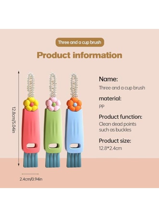 taimopets 3 in 1 Cup Lid Cleaning Brush, 3 in 1 Multifunctional Cleaning Brush,U-Shaped Cleaning Tool Lid Brush for Tumbler Water Bottle Tea Cups and Straw Cup Lid Slot Cleaner Home Kitchen(3pcs) - Image 2