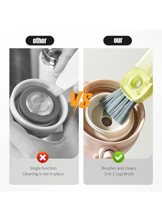 taimopets 3 in 1 Cup Lid Cleaning Brush, 3 in 1 Multifunctional Cleaning Brush,U-Shaped Cleaning Tool Lid Brush for Tumbler Water Bottle Tea Cups and Straw Cup Lid Slot Cleaner Home Kitchen(3pcs) - Image 3