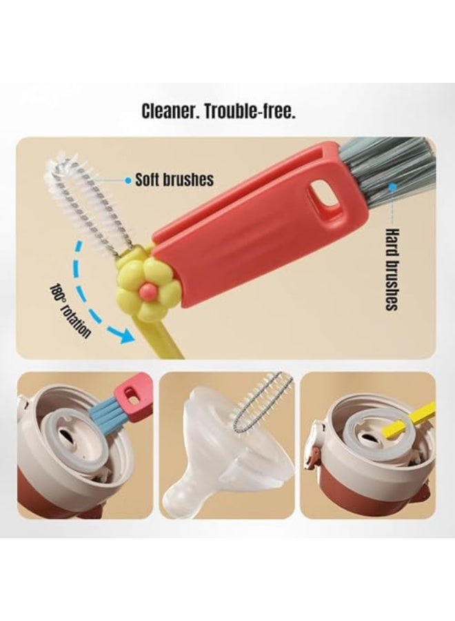 taimopets 3 in 1 Cup Lid Cleaning Brush, 3 in 1 Multifunctional Cleaning Brush,U-Shaped Cleaning Tool Lid Brush for Tumbler Water Bottle Tea Cups and Straw Cup Lid Slot Cleaner Home Kitchen(3pcs) - Image 4