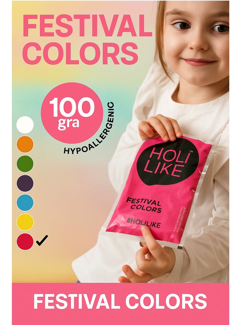 Holi Like Raspberry Powder – 100% Natural, Hypoallergenic, Safe for Kids 4+, Non-Staining, Pet-Friendly, Premium Quality Holi Color Powder  - Image 1