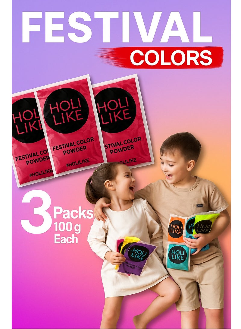 Holi Like Raspberry Powder – 100% Natural, Hypoallergenic, Safe for Kids 4+, Non-Staining, Pet-Friendly, Premium Quality Holi Color Powder  - Image 2