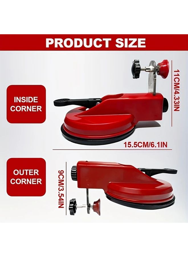 Model B Heavy Duty Tile Leveler Manual Slope Adjuster Strong Suction Cup Red Plastic Metal Construction - Image 3