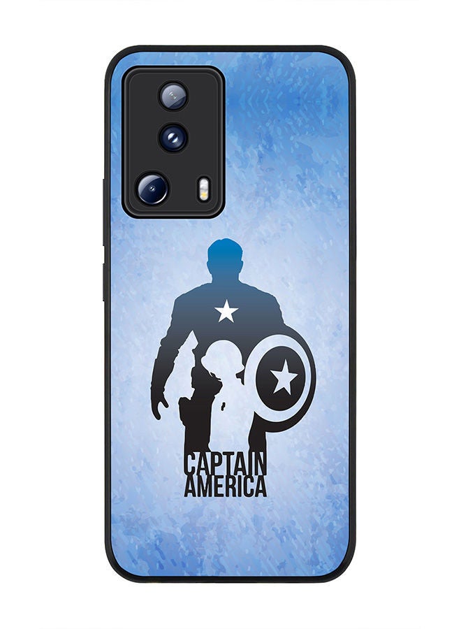 Rugged Black edge case for Xiaomi 13 Lite 5G / Xiaomi Civi 2 5G, Slim fit Soft Case Flexible Rubber Edges Anti Drop TPU Gel Thin Cover - Steve Roger Vs Captain America