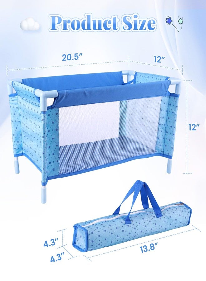 BABESIDE Baby Doll Crib Set for 18 Inch Dolls, Foldable Baby Doll Bed Playpen Toy Crib with Storage Bag for Reborn Baby Doll Accessories - Image 2