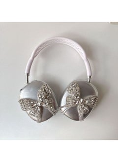 Korean Style Three-Dimensional Butterfly Airpods Max Protective Case For Apple Headset Ear Cap Ear Mover Earphone Case-Color:Transparent + Three-dimensional Butterfly-Applicable Models:Airpods Max