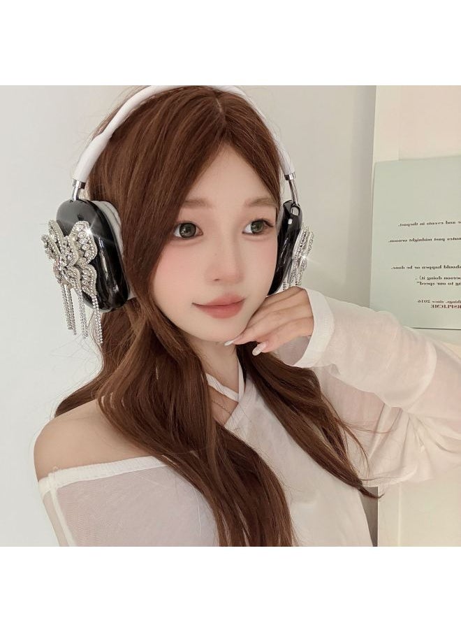 Generic - Korean Style Three-Dimensional Butterfly Airpods Max Protective Case For Apple Headset Ear Cap Ear Mover Earphone Case-Color:Transparent + Three-dimensional Butterfly-Applicable Models:Airpods Max - Image 1