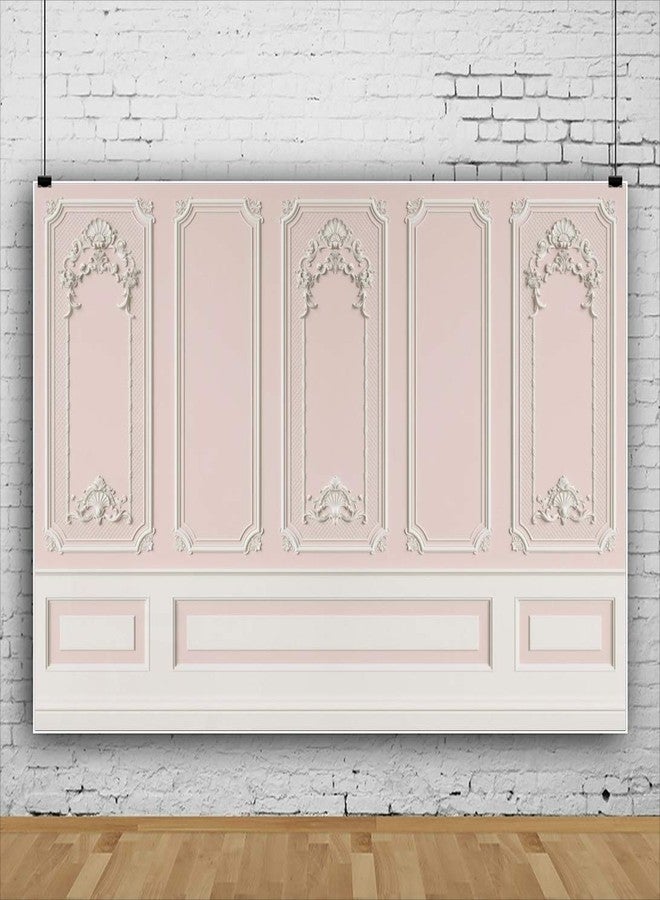 Leyiyi 10x6.5ft Pink White Vintage Room Inside Backdrop European Frame Modern House French Castle Cementery Wall Retro Style Photo Background Cowboy Kids Birthday Portrait Studio Props Vinyl Wallpaper - Image 2