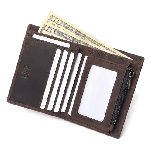 TANSTITCH Genuine Leather Wallets Slim Design | RFID Protected Gents Purse | Leather Wallets for Men Original 7-Compartment Brown - Image 4