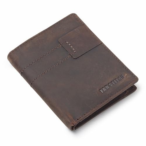 TANSTITCH Genuine Leather Wallets Slim Design | RFID Protected Gents Purse | Leather Wallets for Men Original 7-Compartment Brown - Image 1
