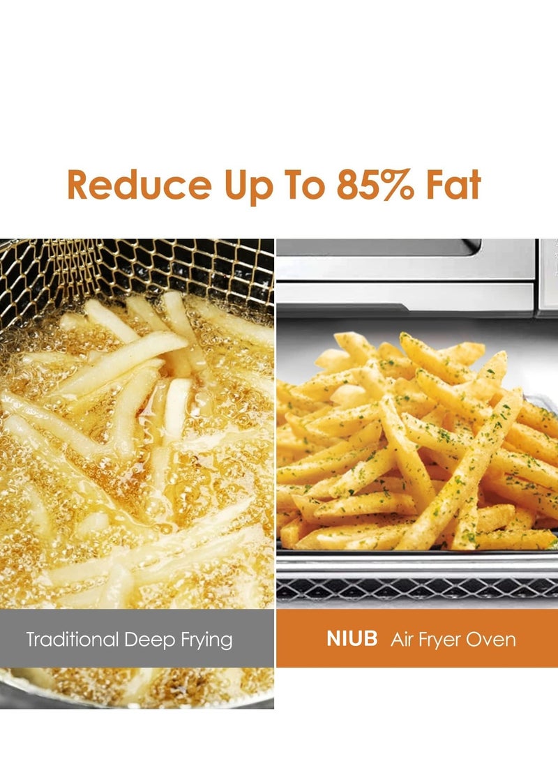 NIUB Electric Roaster Oven, 60L 2600W Stainless Steel Oven with Grill Combo, New Ultra-Fast Convection System, Temperature 70-250℃ adjustable, Top and Bottom Heater Adjustments 0%-100% - Image 3