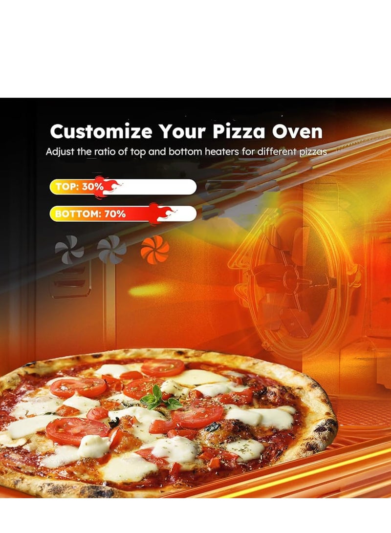 NIUB Electric Roaster Oven, 60L 2600W Stainless Steel Oven with Grill Combo, New Ultra-Fast Convection System, Temperature 70-250℃ adjustable, Top and Bottom Heater Adjustments 0%-100% - Image 5