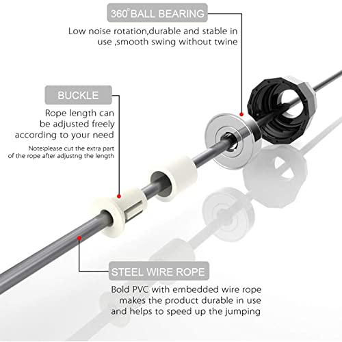 Redify Jump Rope,Jump Ropes for Fitness for Women Men and Kids,Speed Jumping Rope for Workout with Ball Bearings,Adjustable Skipping Rope for Exercise&Slim Body at Home School Gym (Red,Black) - Image 4