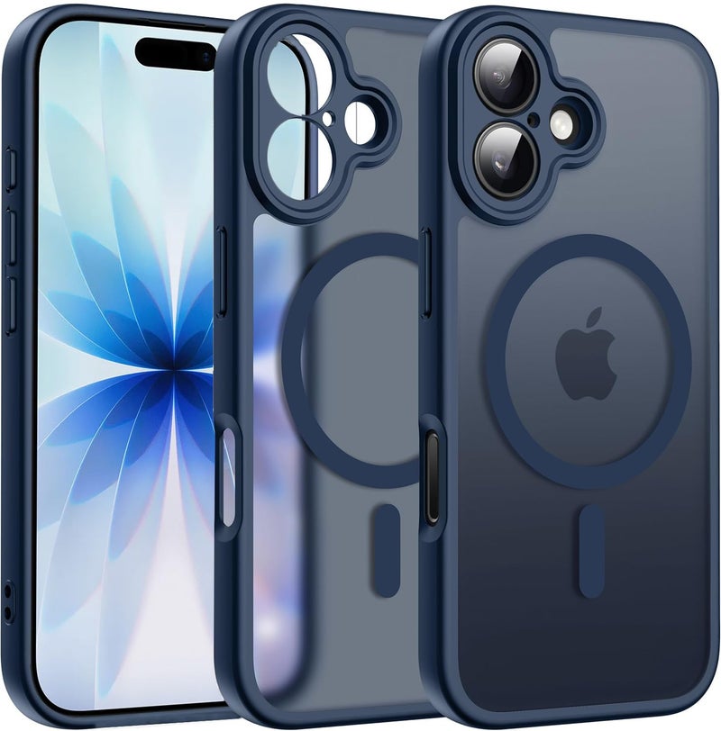 Elzzi Magnetic for iPhone 17 Case Compatible with MagSafe Lens Camera Protection Slim Translucent Matte Shockproof with Anti-Fingerprint Phone Case,Mist Blue - Image 1