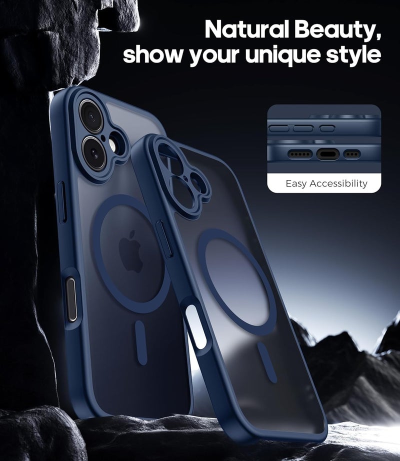 Elzzi Magnetic for iPhone 17 Case Compatible with MagSafe Lens Camera Protection Slim Translucent Matte Shockproof with Anti-Fingerprint Phone Case,Mist Blue - Image 5