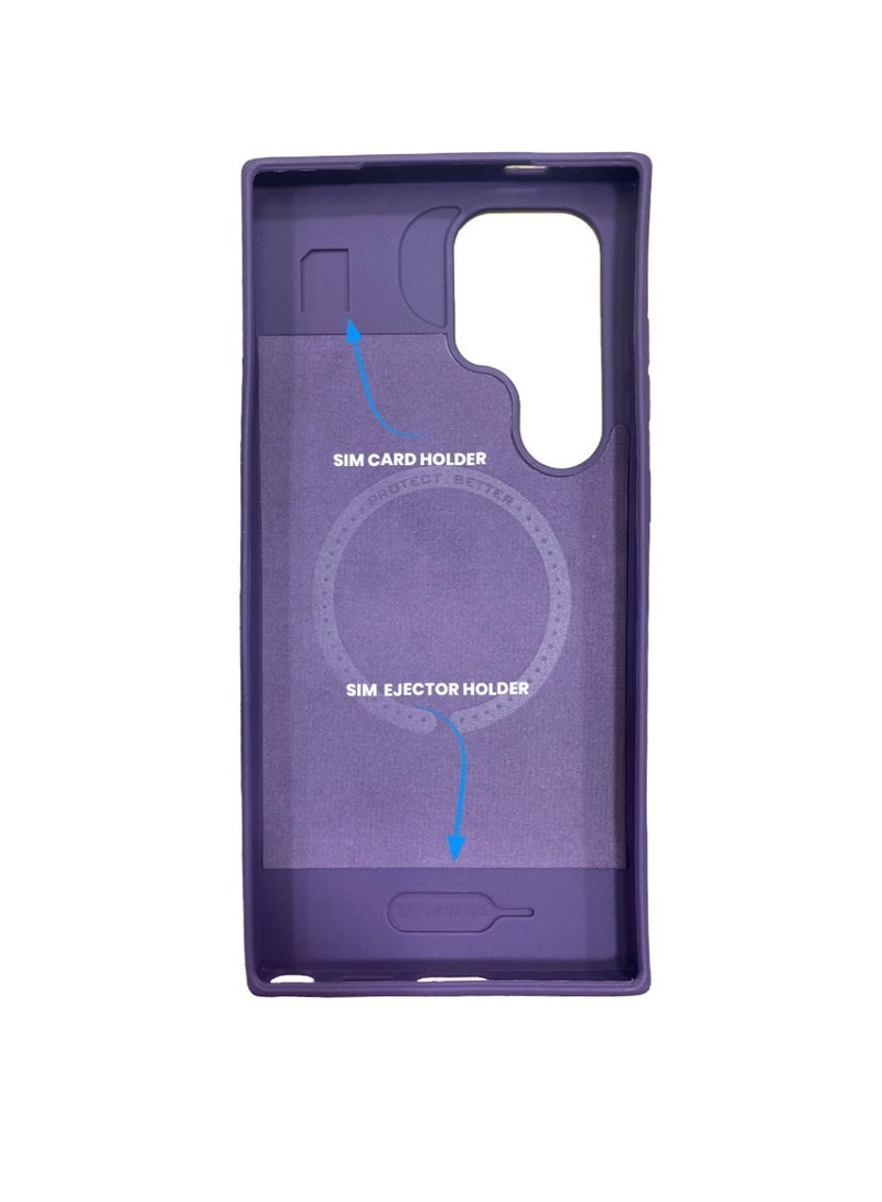 Yezler Samsung S24 Ultra Compatible Shockproof Case Premium Silicone Protection Anti Scratch Cover with Soft Touch Back Slim Lightweight Design Built in SIM Ejector Slot Wireless Charging Support Durable Stylish- Purple - Image 2