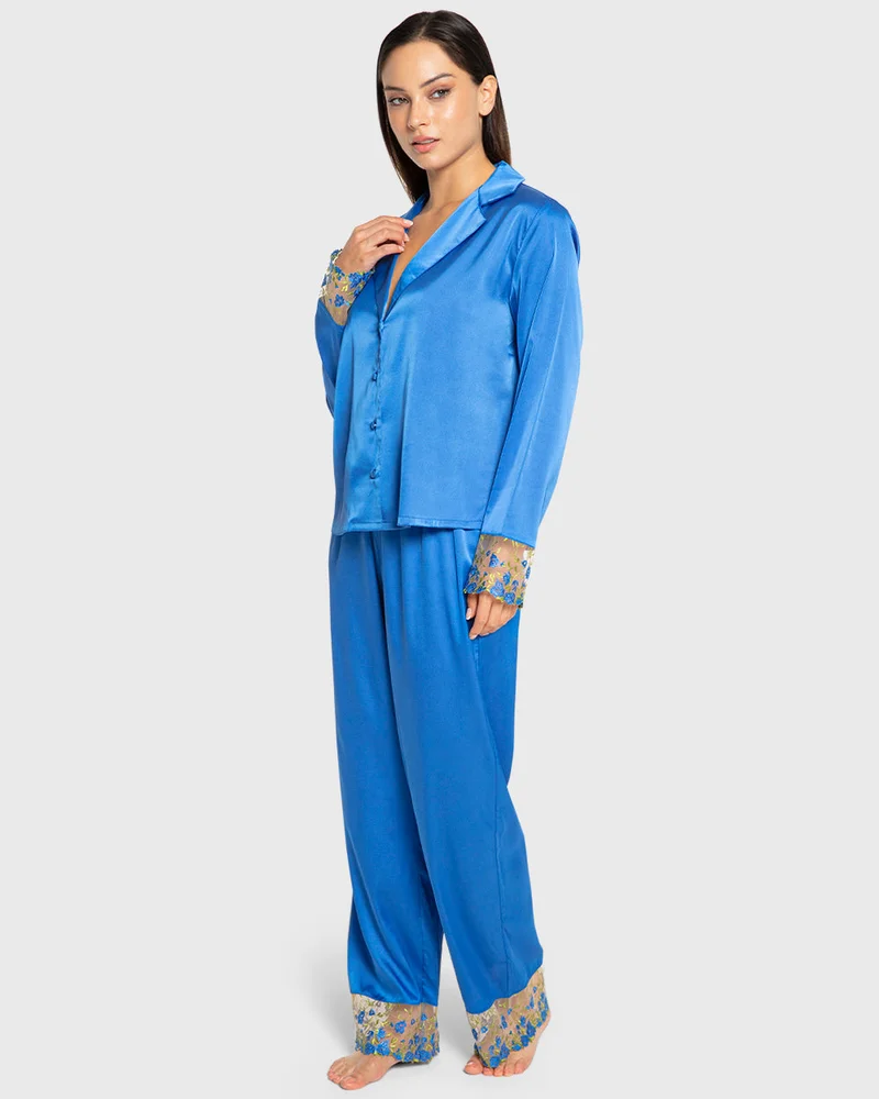 ايسلا اند ايفي Isla & Evie Princess Blue Satin Pajama Set