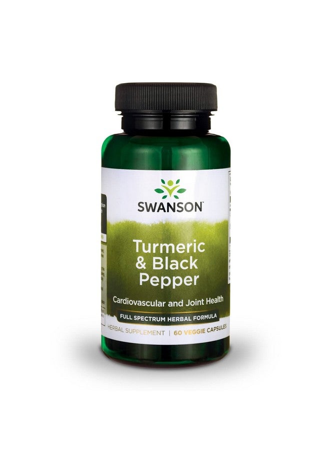 SWANSON Turmeric & Black Pepper Organic Joint Health Heart Health Digestion & Liver Support Supplement Natural Formula For Enhanced Bioavailability & Absorption (60 Veggie Capsules) - Image 1