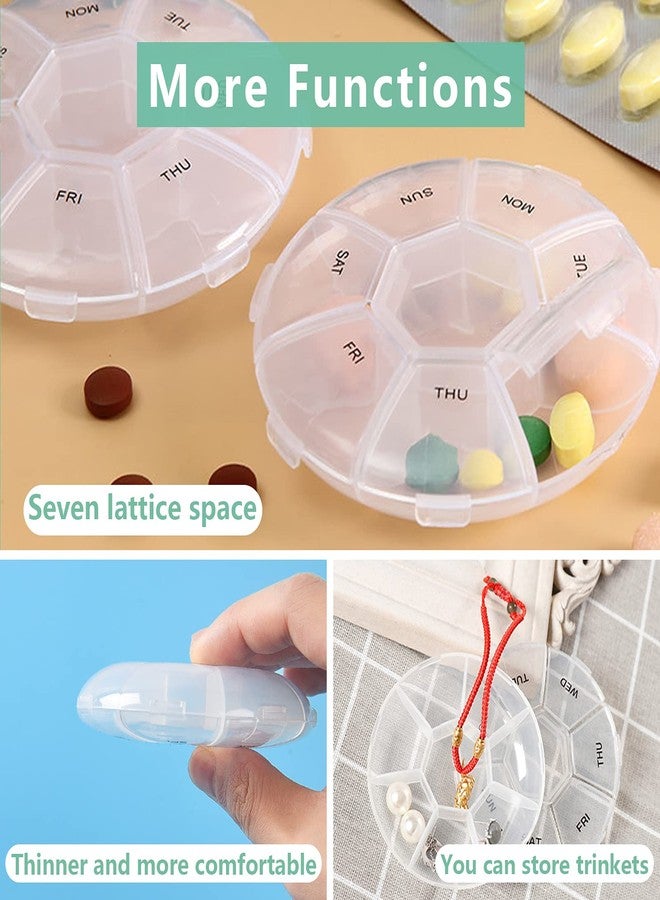INVODA Pill Organizer INVODA Pill Case7 Day Transparent Pill Box Weekly Pill Planner Remark from Sunday to Saturday Pill Container with7 Compartments - Image 5