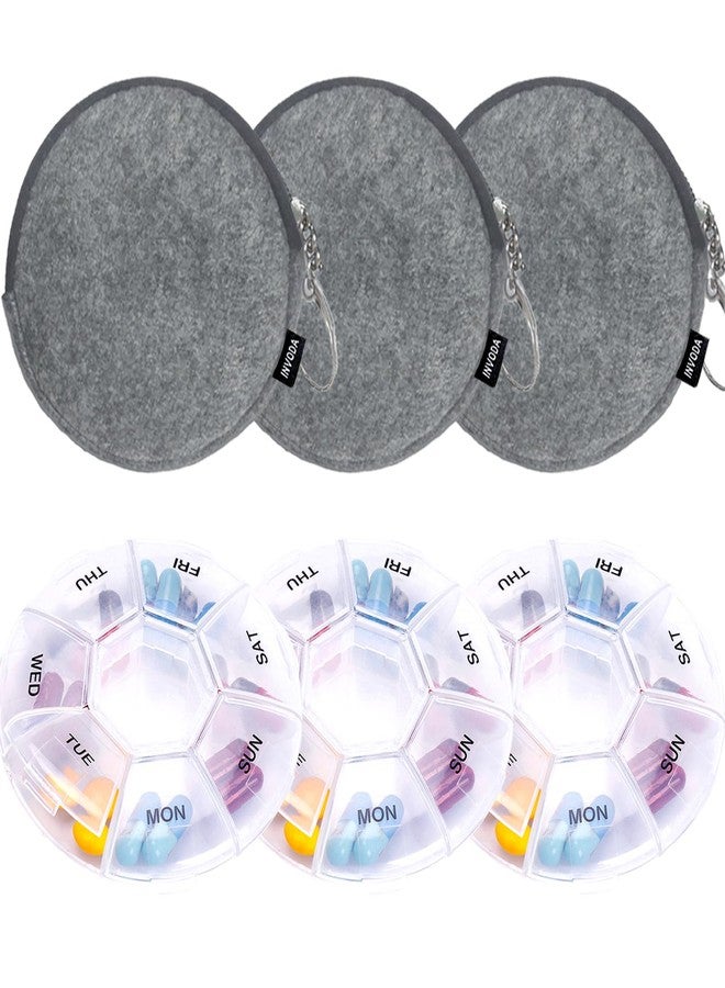 INVODA Pill Organizer INVODA Pill Case7 Day Transparent Pill Box Weekly Pill Planner Remark from Sunday to Saturday Pill Container with7 Compartments - Image 1