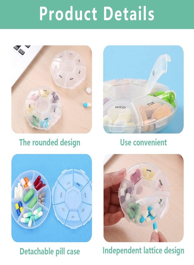 INVODA Pill Organizer INVODA Pill Case7 Day Transparent Pill Box Weekly Pill Planner Remark from Sunday to Saturday Pill Container with7 Compartments - Image 4