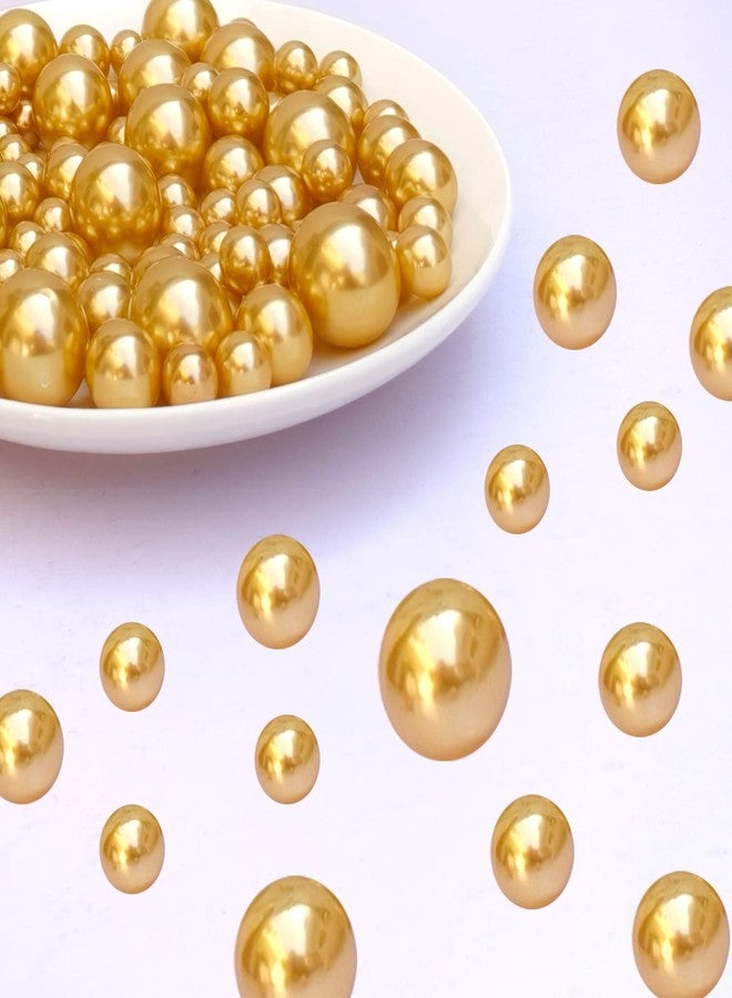 Cymtoo 140 Pieces Pearl for Vase Filler No Hole Pearl Beads for Vase Makeup Beads for Brushes Holder for Home Wedding Decor 10/14/20mm (Gold) - Image 4