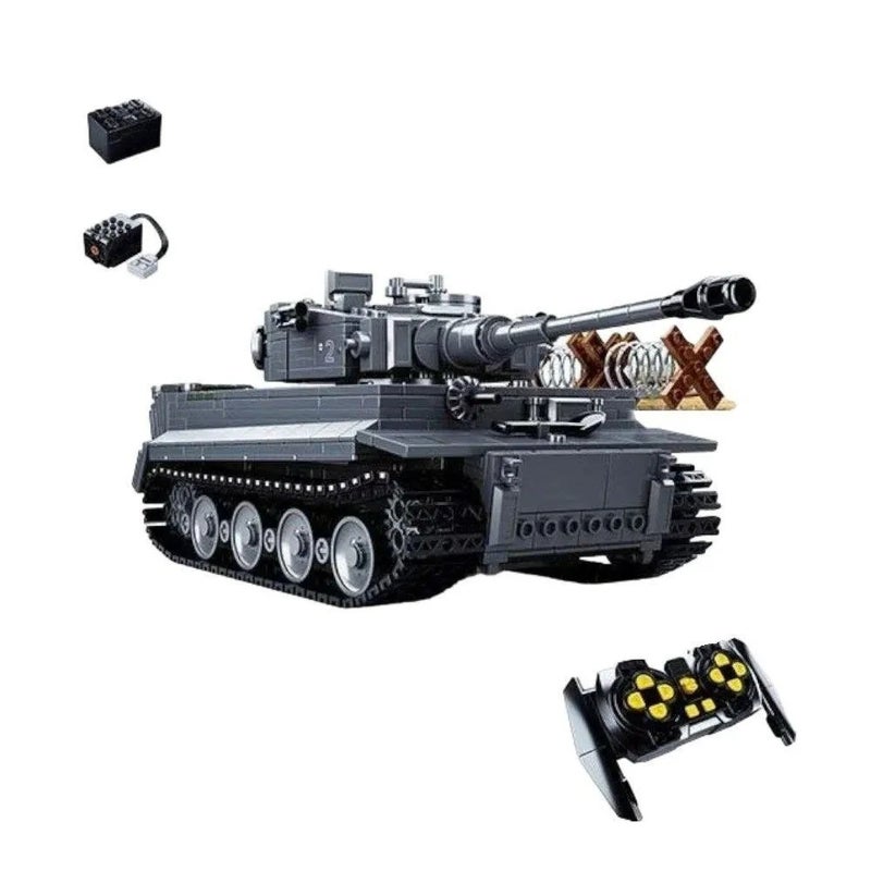 Sluban - Power Bricks RC Panzerkampfwagen Tiger Heavy Tank with Remote Control 814 Pieces - M38-B0851 - Image 2