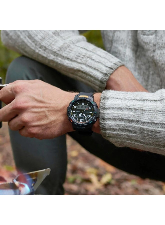 كاسيو Pro Trek Bluetooth Outdoor Digital Men’s Watch PRT‑B50‑1E, 57.5 mm Black Resin Case & Strap, Quad Sensor (Compass/Altimeter/Barometer/Thermometer), Bluetooth Smartphone Link, 100 m WR - Image 3