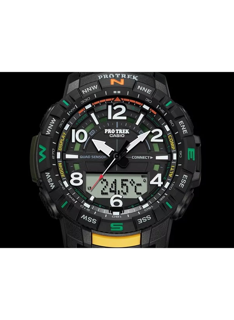 كاسيو Pro Trek Bluetooth Outdoor Digital Men’s Watch PRT‑B50‑1E, 57.5 mm Black Resin Case & Strap, Quad Sensor (Compass/Altimeter/Barometer/Thermometer), Bluetooth Smartphone Link, 100 m WR - Image 5