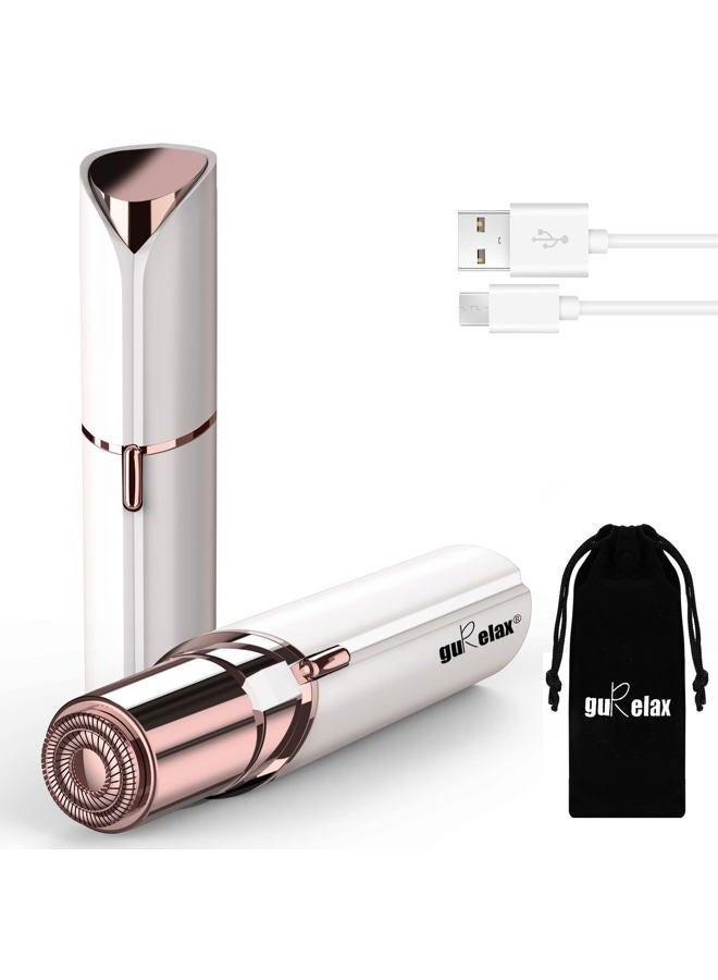 gurelax إزالة شعر الوجه للنساء، ماكينة حلاقة الوجه الكهربائية من جوريلاكس، مزيل شعر الوجه بدون ألم، جهاز إزالة الشعر القابل لإعادة الشحن للشفاه والذقن مع حقيبة مخملية - Image 1