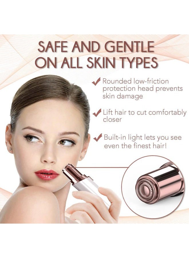 gurelax إزالة شعر الوجه للنساء، ماكينة حلاقة الوجه الكهربائية من جوريلاكس، مزيل شعر الوجه بدون ألم، جهاز إزالة الشعر القابل لإعادة الشحن للشفاه والذقن مع حقيبة مخملية - Image 5