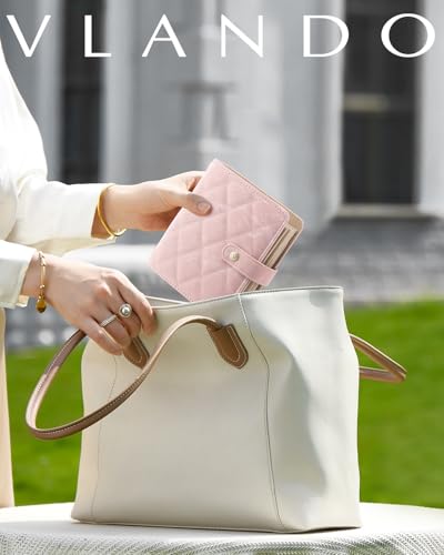 VLANDO Travel Jewelry Organizer CaseGifts for WomenPortable Jewelry Storage Book Ring Binder with Clear Zipper Velvet Pouch Bag for TravelingRingsNecklaceEarringsBraceletsBroochesSand Pink - Image 3