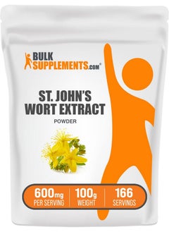 BulkSupplements BulkSupplements.com St. John's Wort Extract - St. Johns Wort Supplement, Herbal Supplement for Mood - Vegan & Gluten Free, 600mg per Serving, 100g (3.5 oz) (Pack of 1) 