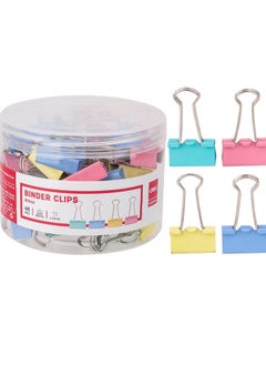 Deli 48-Piece 25mm Medium Size Binder Clips Assorted Colours  - Image 1