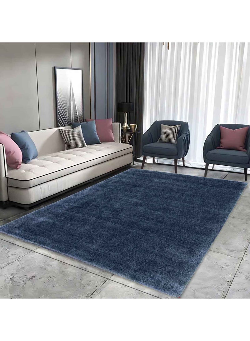 TULIP -100% BAMBOO SILK RUG- 200X300 CM - BLUE - Image 1