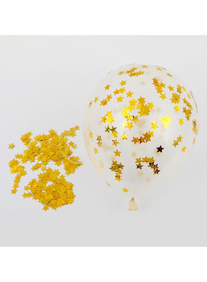 JOLLITY LLC Star Confetti Transparent Balloons Latex Balloons for Wedding Party Birthday Baby Shower Decorations 12 Inch 20 Pcs (Golden) - Image 4