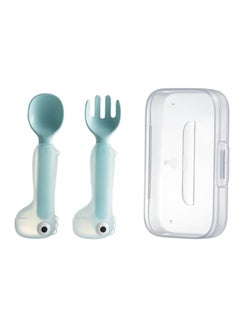 Babycare Babycare - Fork & Spoon Set with Own Box Blue  – BPA-Free, Easy-to-Store Utensils for Babies and Toddlers, Safety Approved  - Image 1