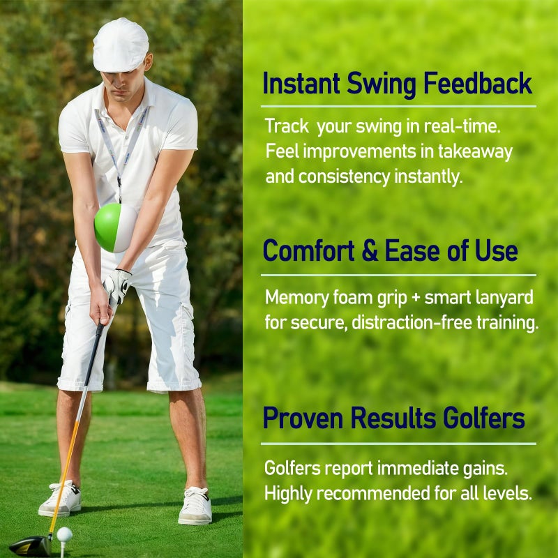 GEVINFA Compression Golf Swing Trainer Ball â€“ Master Forearm Connection & Impact Position | Fix Chicken Wing Slicing & Scooping | Enhance Tempo, Lag & Pure Ball Striking | Soft Memory Foam Golf Training Tool - Image 2