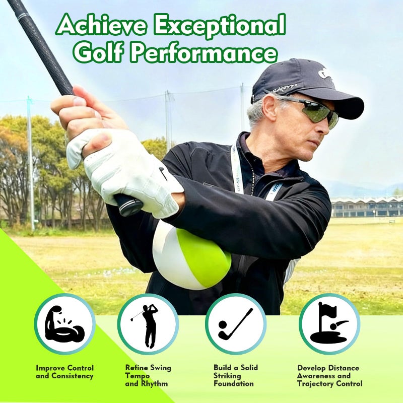 GEVINFA Compression Golf Swing Trainer Ball â€“ Master Forearm Connection & Impact Position | Fix Chicken Wing Slicing & Scooping | Enhance Tempo, Lag & Pure Ball Striking | Soft Memory Foam Golf Training Tool - Image 3