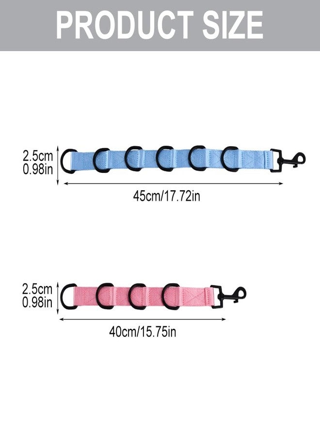 Ranjaner 2pcs Dog Grooming Extension Strap with 4 D-Ring and 6 D-Ring Grooming Loops Adjustable Extender Straps Quick Release Pet Dog Leashes for Grooming(Color:Blue Pink) - Image 2