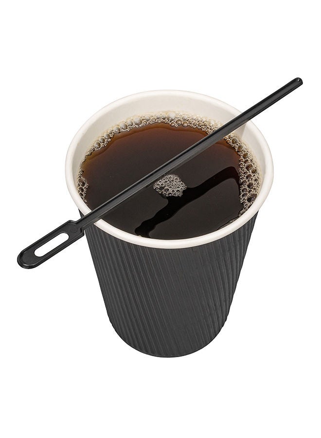 Restaurantware-5.8 Inch Coffee Stirrers, 100 Disposable Coffee Stirring Sticks - Unique Keyhole Design, For Hot And Cold Drinks, Black PS Plastic Plastic Stir Sticks, For Coffees and Cocktails, - Image 3