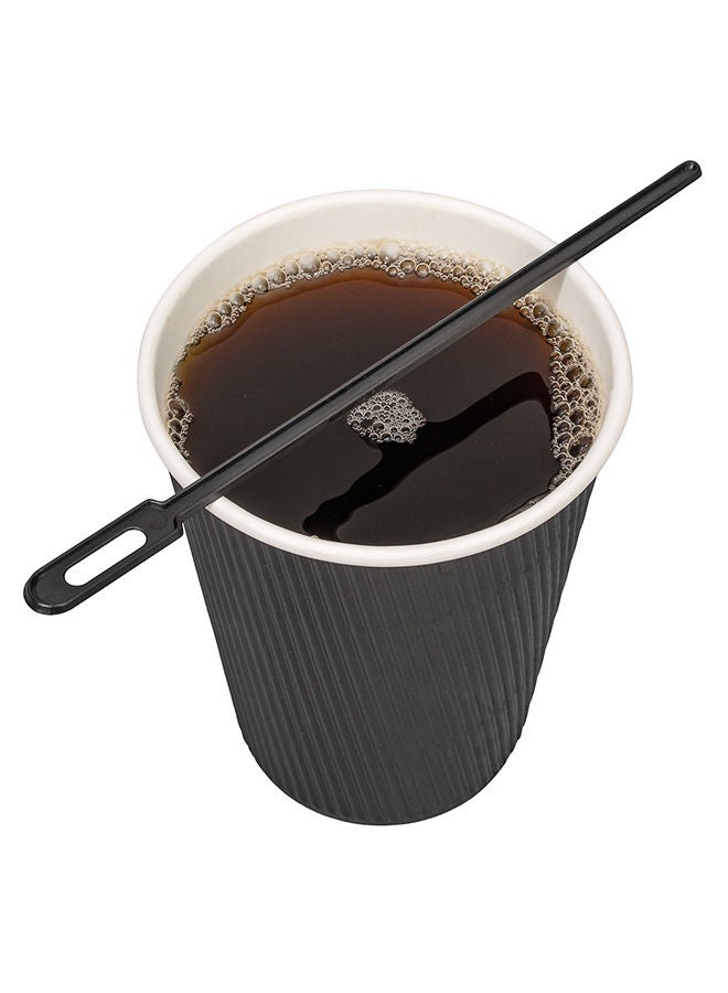 Restaurantware-5.8 Inch Coffee Stirrers, 100 Disposable Coffee Stirring Sticks - Unique Keyhole Design, For Hot And Cold Drinks, Black PS Plastic Plastic Stir Sticks, For Coffees and Cocktails, - Image 4