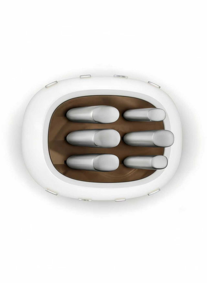 Smeg (white) stainless steel knife block set - Image 4