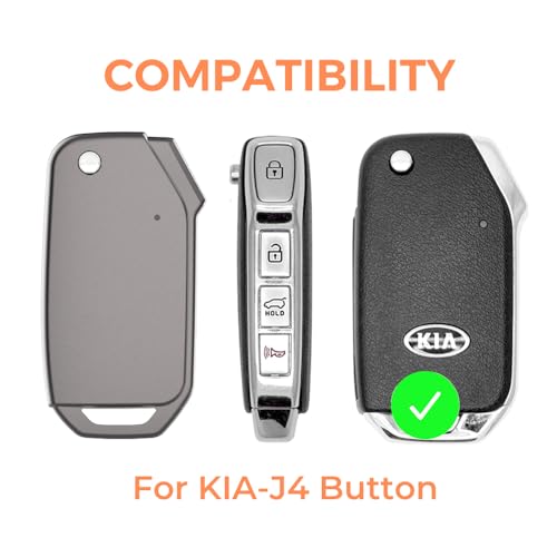 Keyzone TPU Key Cover Compatible for Kia Carens Clavis, Seltos, Sonet, Carens 2023 Onwards Models 3 Button Flip Key (Gunmetal) - Image 3