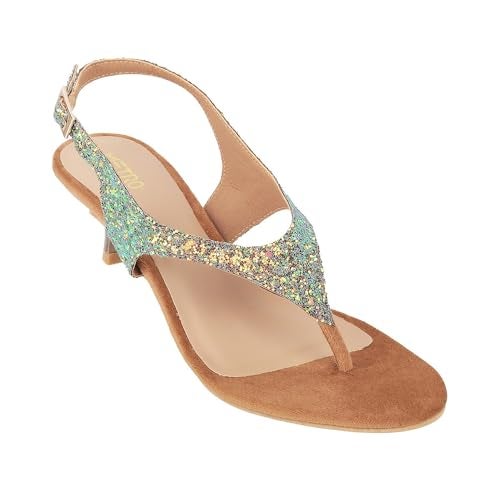 Metro Women Beige Kitten Heel Fashion Sandal UK/6 EU/39 (40-181) - Image 2