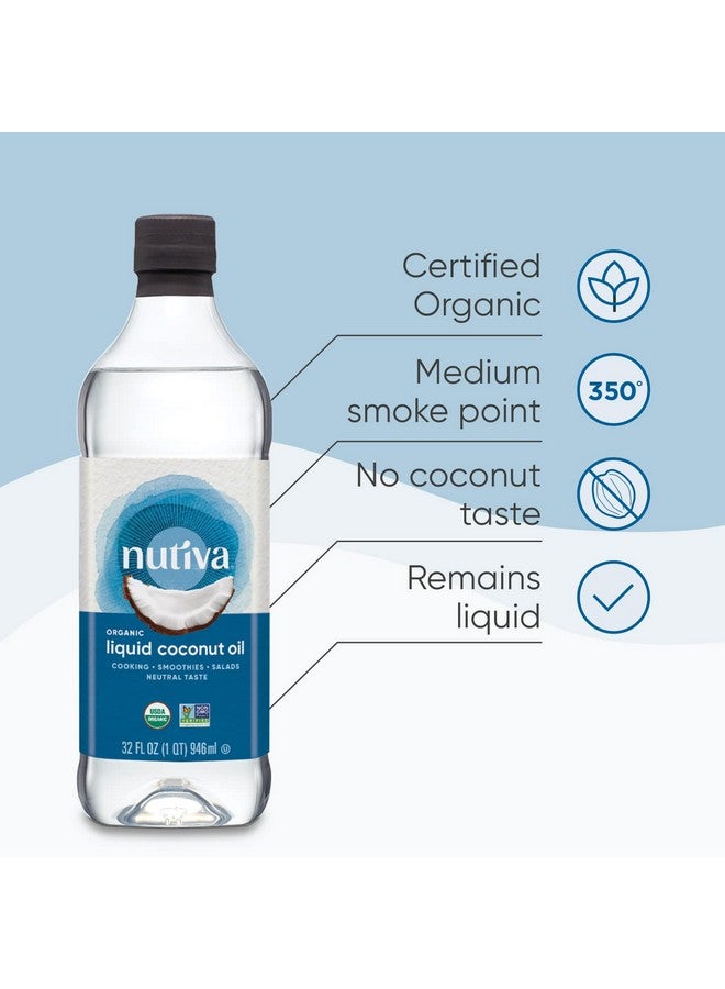 Nutiva Nutiva Organic Liquid Fractionated Coconut Oil 32 Fl Oz - USDA Organic, Non-GMO. Edible, Pure Coconut Oil for Cooking, Moisturizer for Skin, Hair Treatment. Contains Natural MCTs.  - Image 4