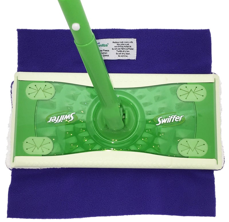Xanitize Wet Mop Pads for Sweeper - 2 Sided Fleece & Terry Cloth - Washable Reusable by Xanitize (4-Pack) (Standard, Purple, Blue, Green, Pink) - Image 3