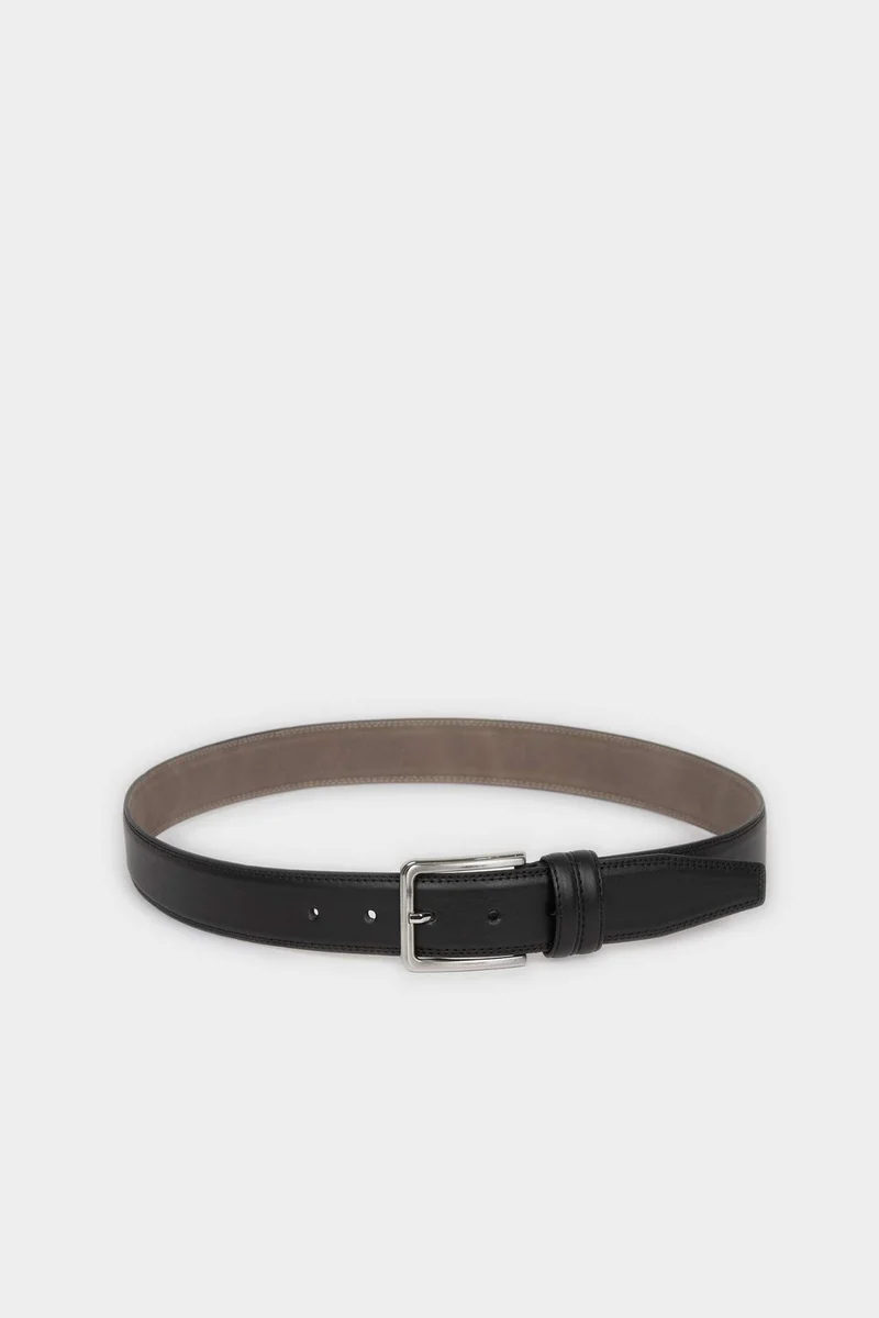 ديفاكتو Man Rectangle Clasp Faux Leather Classic Belt